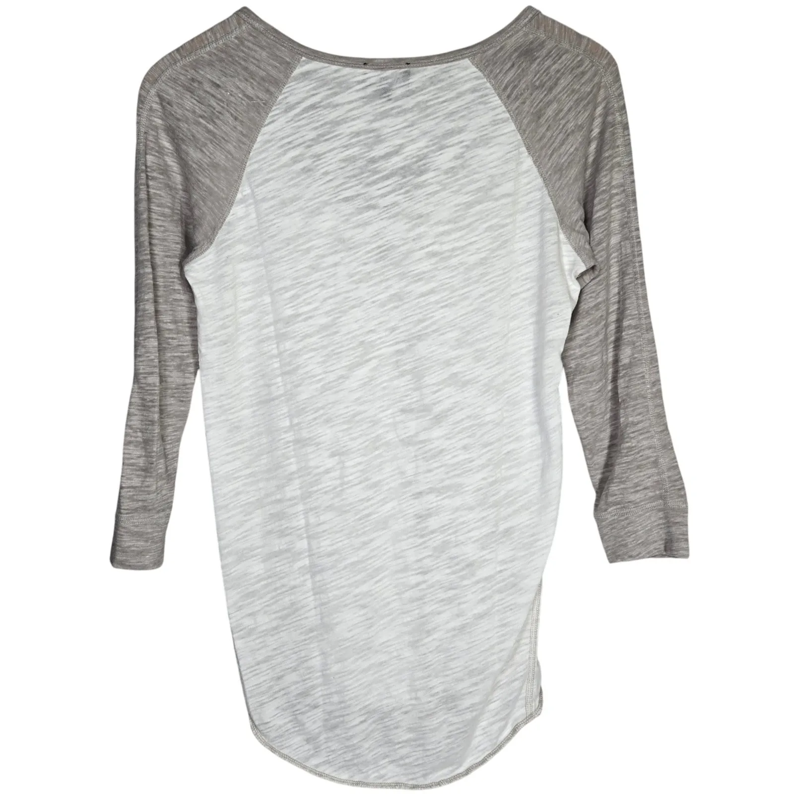 Wilfred Free Women's‎ Gray White Baseball Tee Top Henley Size S 3/4 Sleeve - Image 2