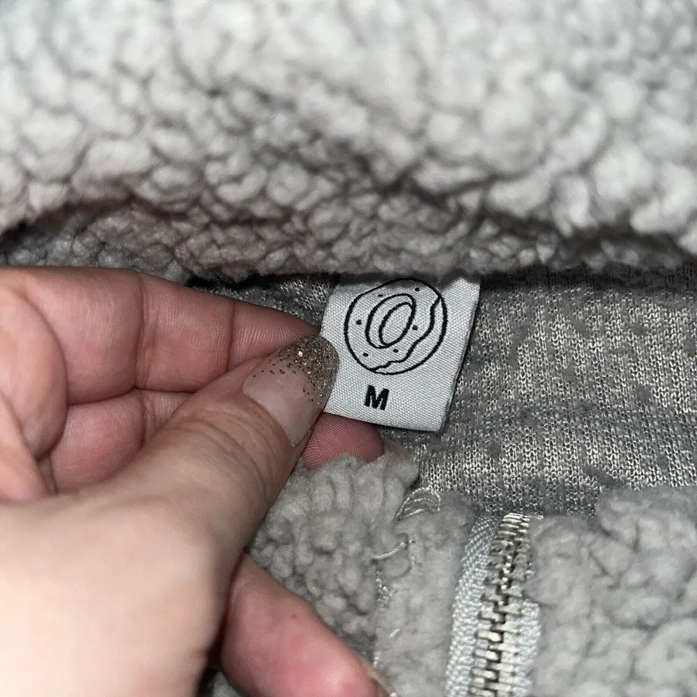 Women’s Cropped Odd Future Sherpa Half Zip Gray M Medium Zumiez - Image 4