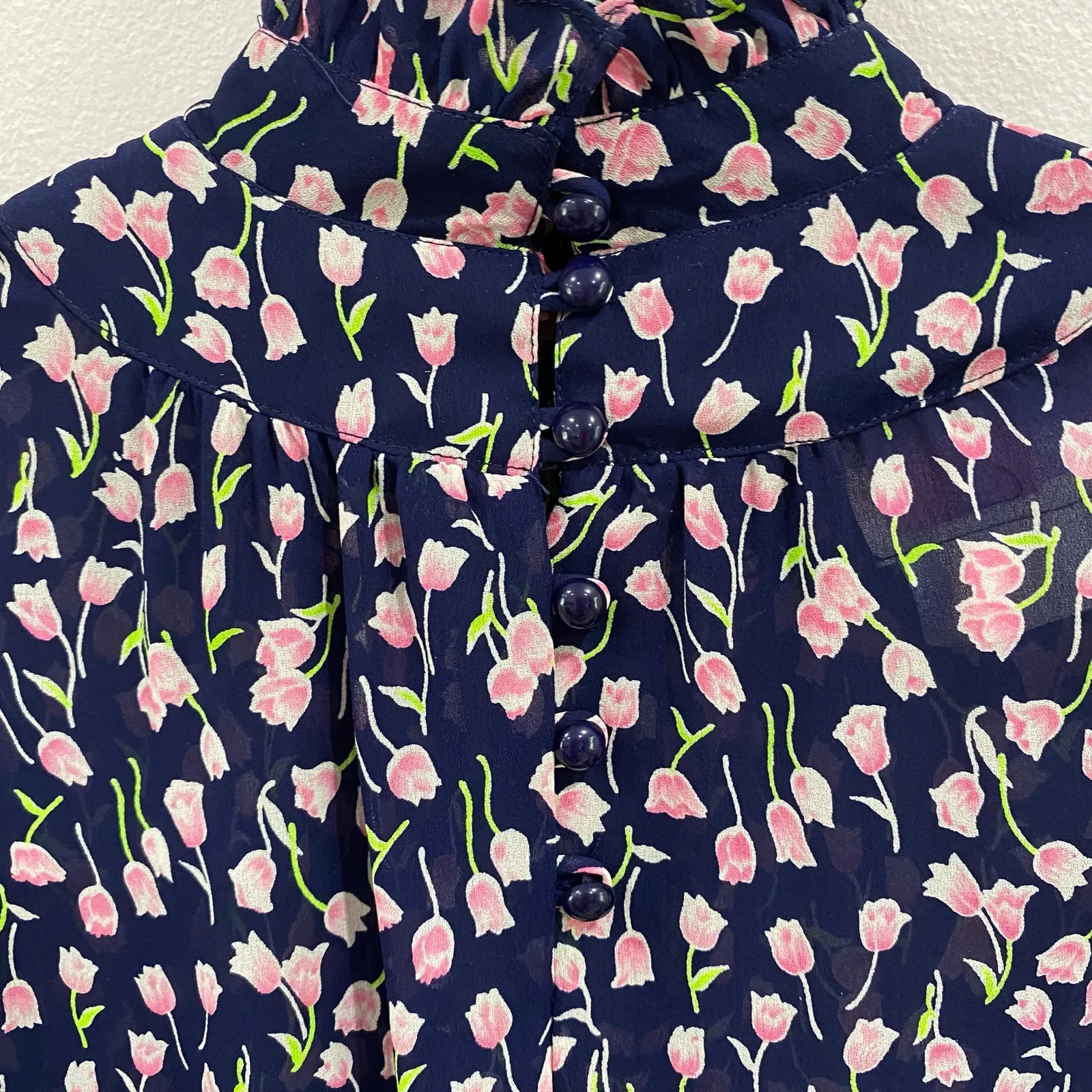 Vintage DVF Editions for Lord & Taylor Sheer Midi Mock Neck Dress - Image 3