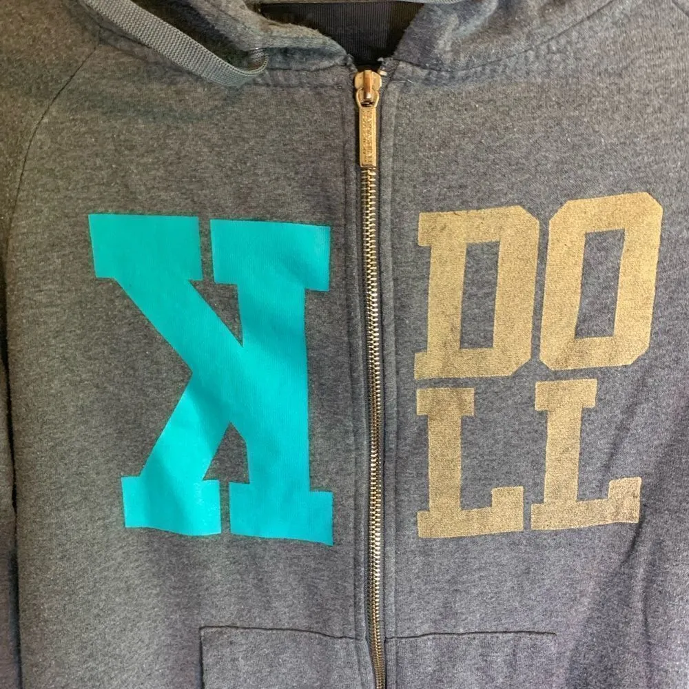 Kardashian Kollection‎ KDoll gray logo zip up jacket size S - Image 9
