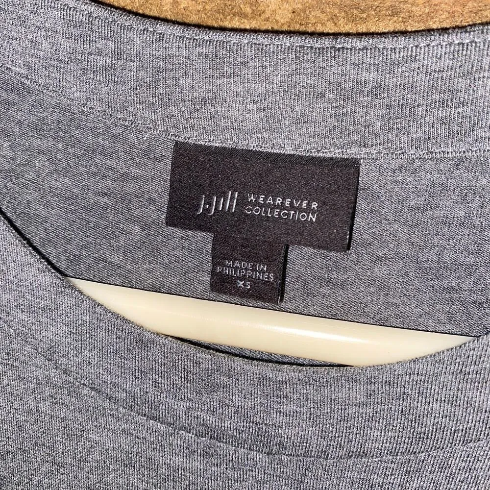 J. Jill Wearever Gray Sleeveless Long Layering Tunic Tank Top Women's Size XS - Image 4