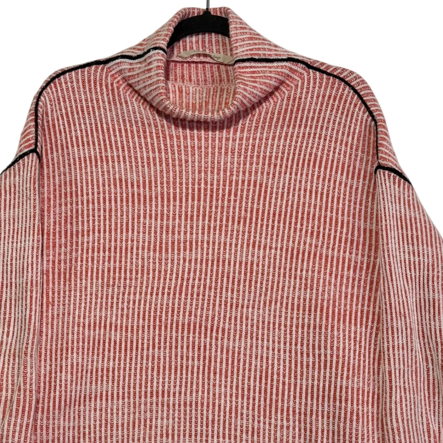 Soft Surroundings‎ Women's Small Pink Striped Cowl Neck Knit Sweater - Image 2