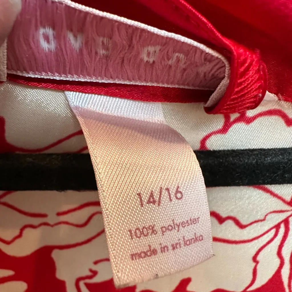 Lane Bryant Cacique Intimates Satin Red Floral Kimono Robe Plus Size 14 16 1X - Image 9