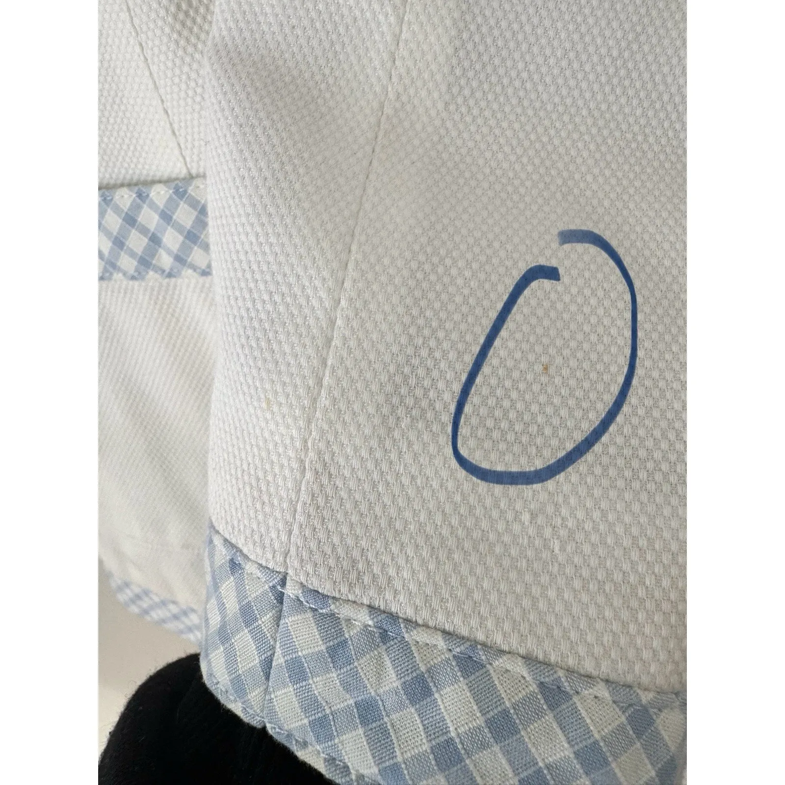 Escada White Textured Cotton Gingham Trim Button Front Blazer Women’s Large / 42 - Image 8