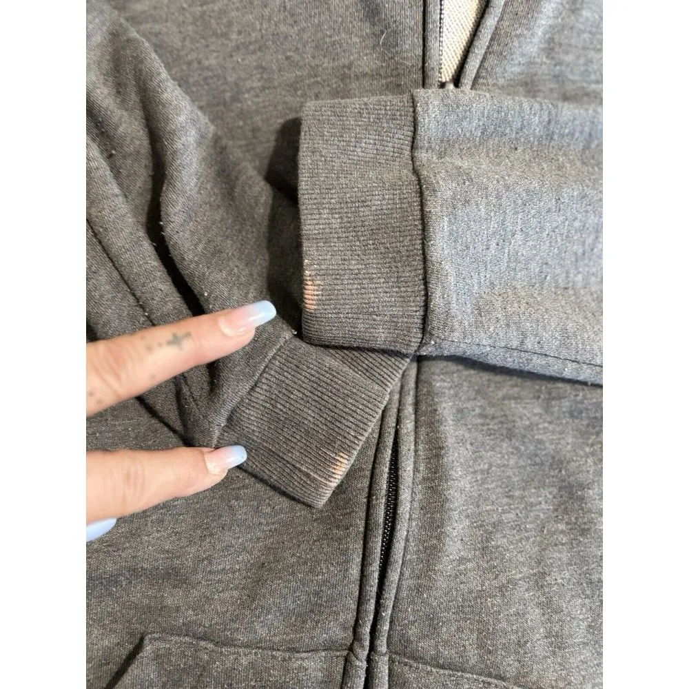 Adidas Gray/Pink Zip Up Athletic Jacket Size Large (16-18) Pockets Logo‎ - Image 10