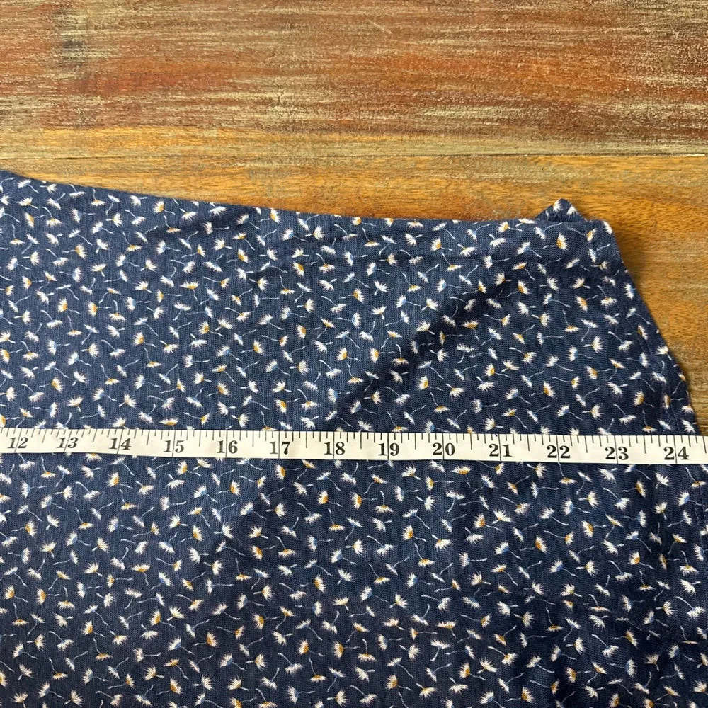 Three Dots Blue White Floral Long Sleeve Tee S - Image 8