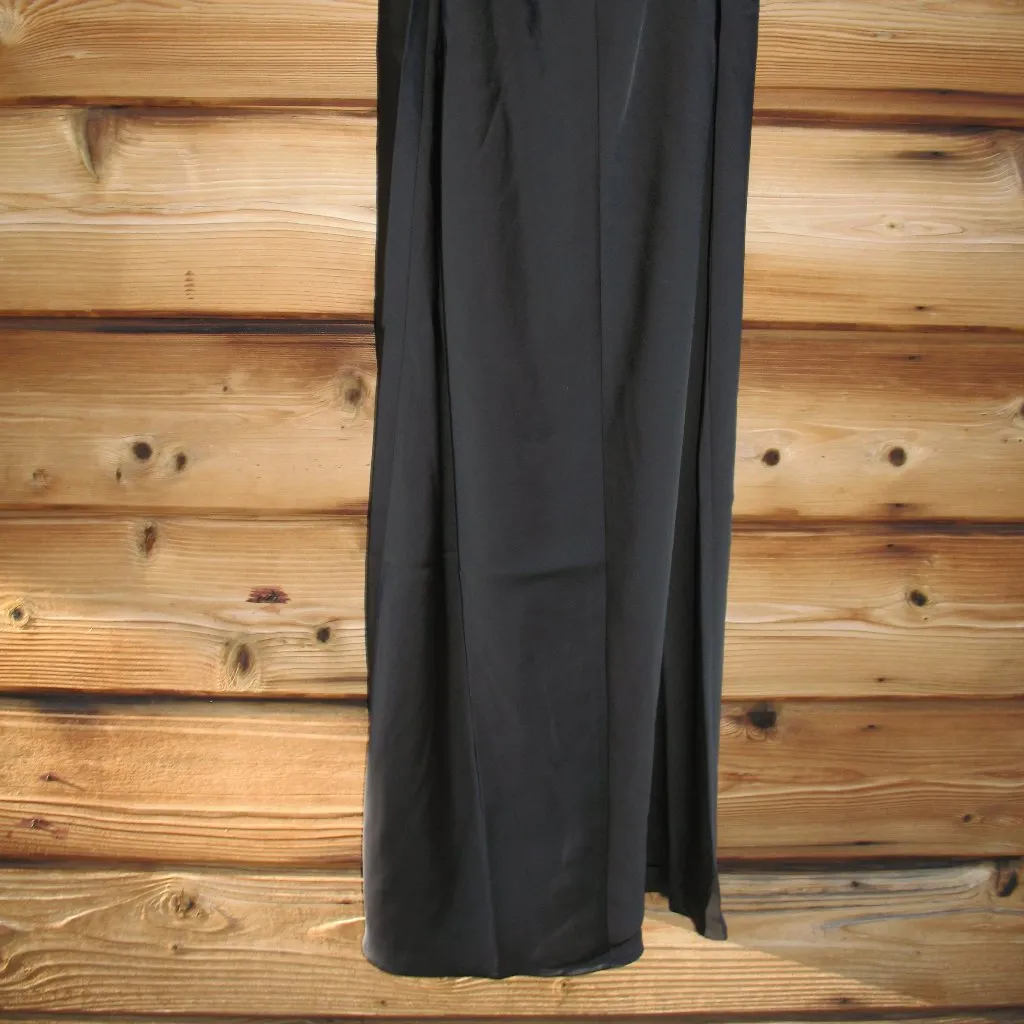 NWT MINKPINK  Finlay Black Satin Halter Cut Out Maxi Dress Gown - Image 7