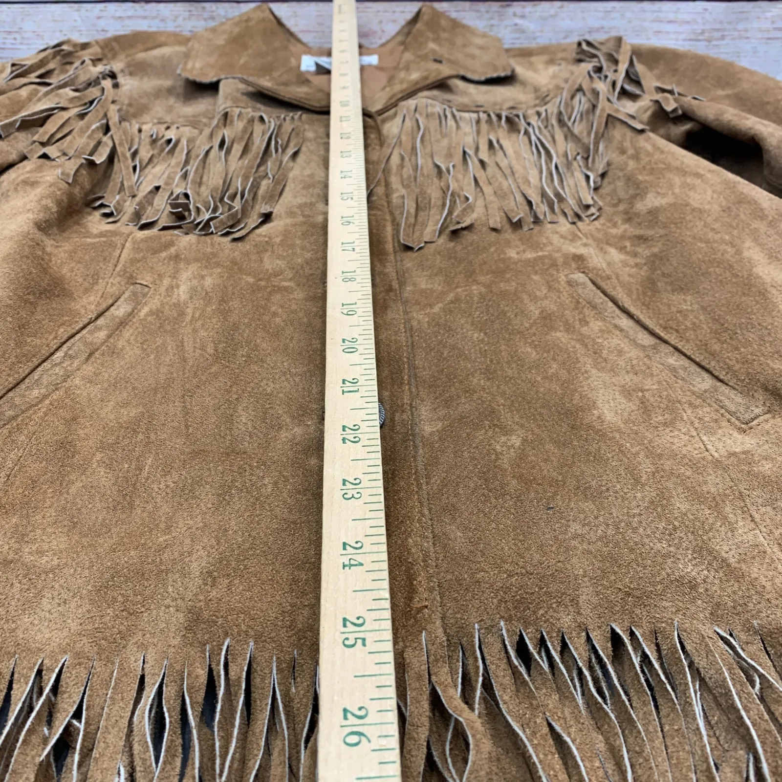 Back In The Saddle Suede Fringe Western Jacket Blazer Brown Women's Medium - Image 7
