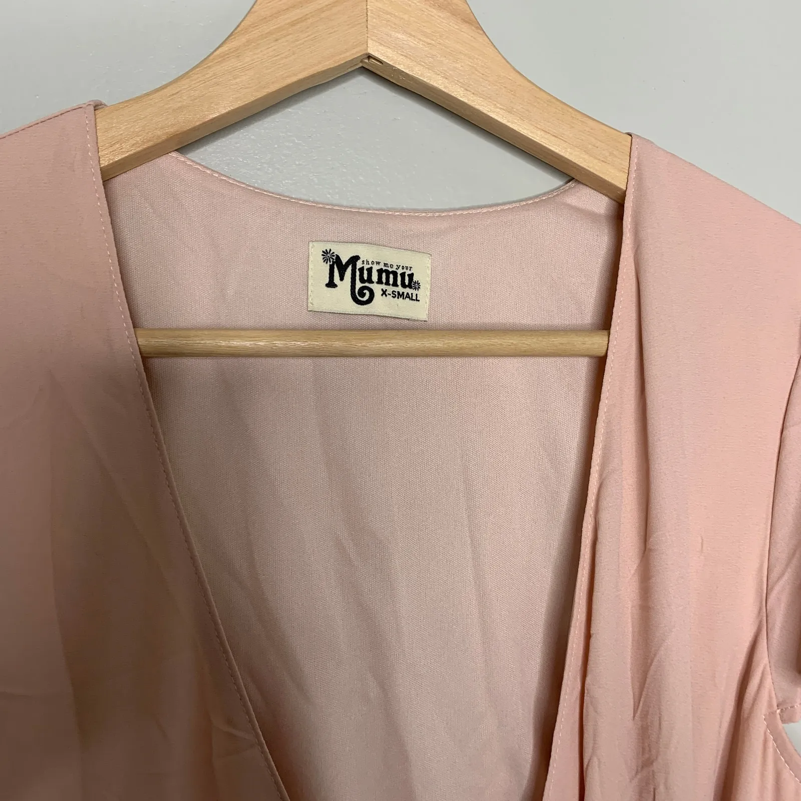 Show Me Your Mumu Noelle Flutter Wrap Dress XS Bridesmaid Wedding Pink - Image 6