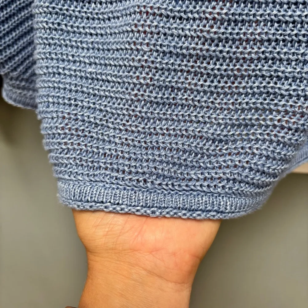 POETRY Rib-Stitch Linen Sweater in Bluebell 8 - Image 8