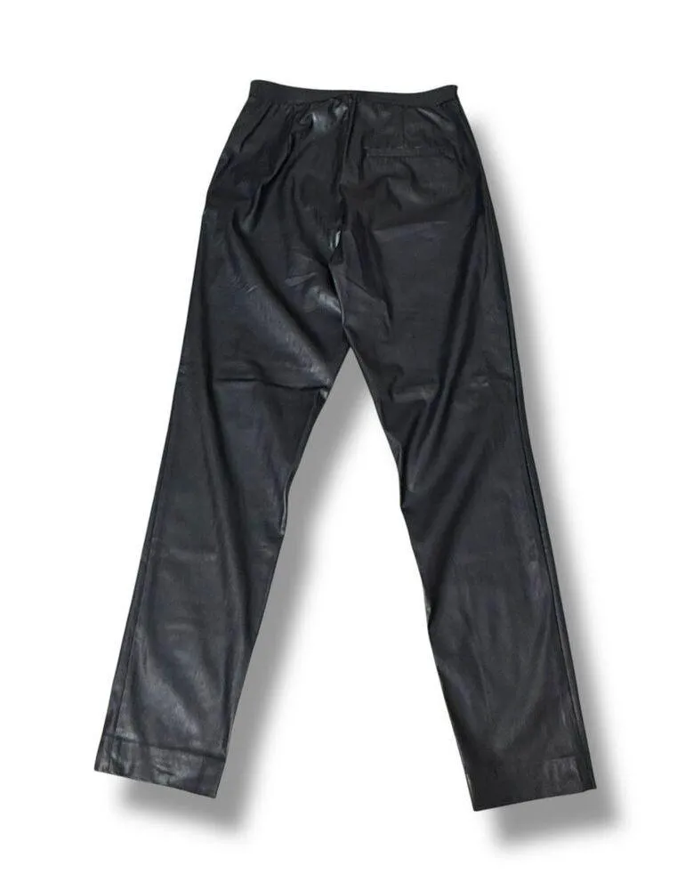 NWT French Connection Black Faux Leather Straight Leg Pants | Size 8 - Image 4