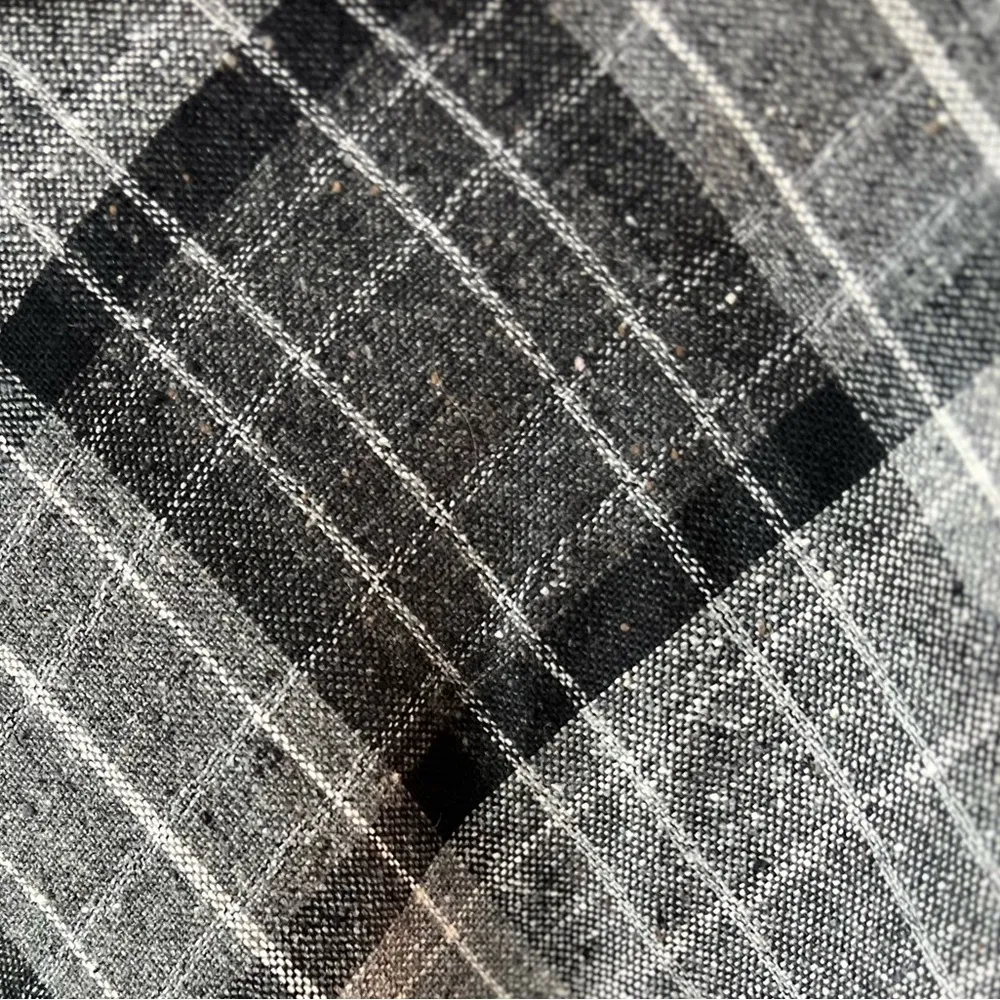 Y2K H&M Plaid Grey & Black Mini Skirt – Faux Belt Detail - Image 6