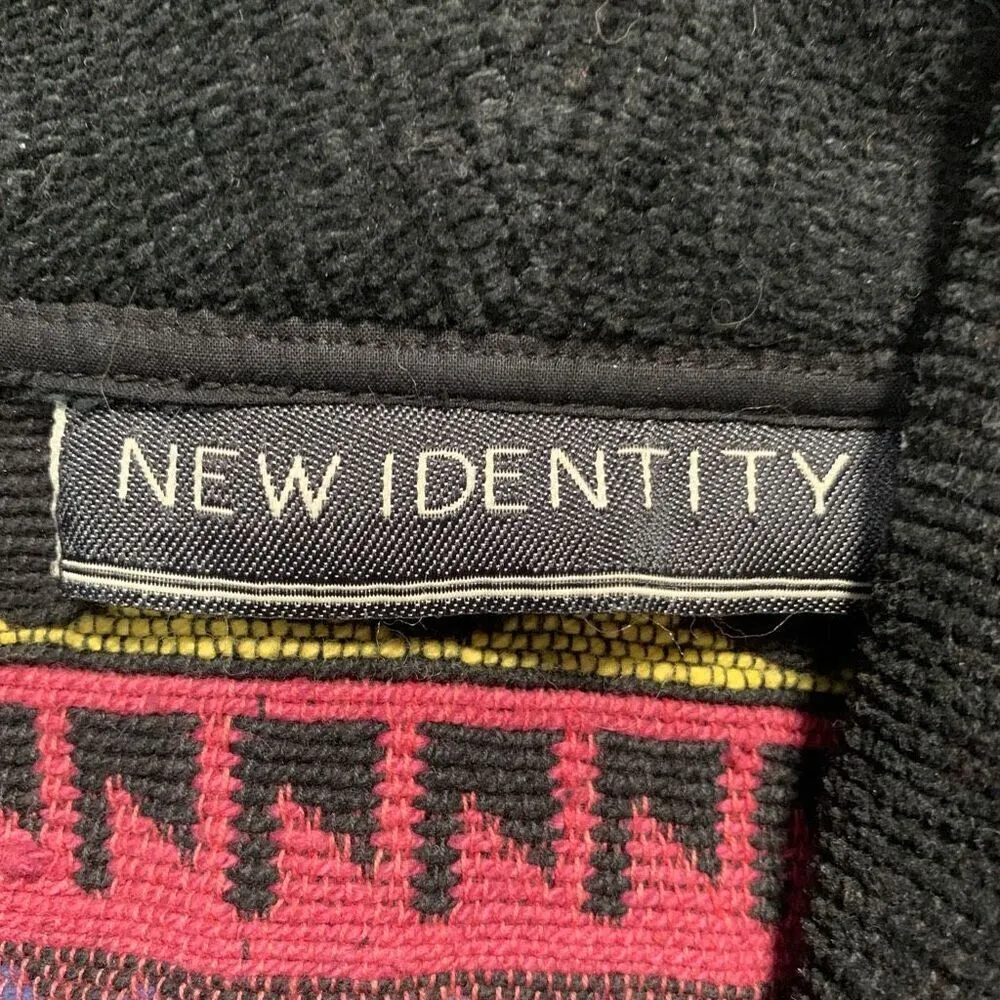 Vintage New Identity Jacket Southwestern Aztec Print Boxy Cropped Shawl Collar Black - Image 7