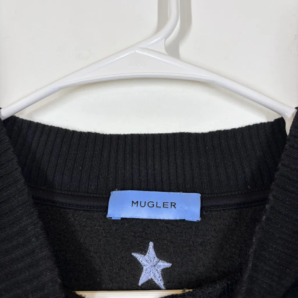 Mugler x SSENSE Cropped Sweatshirt Size 42 or US 10 Black - Image 7