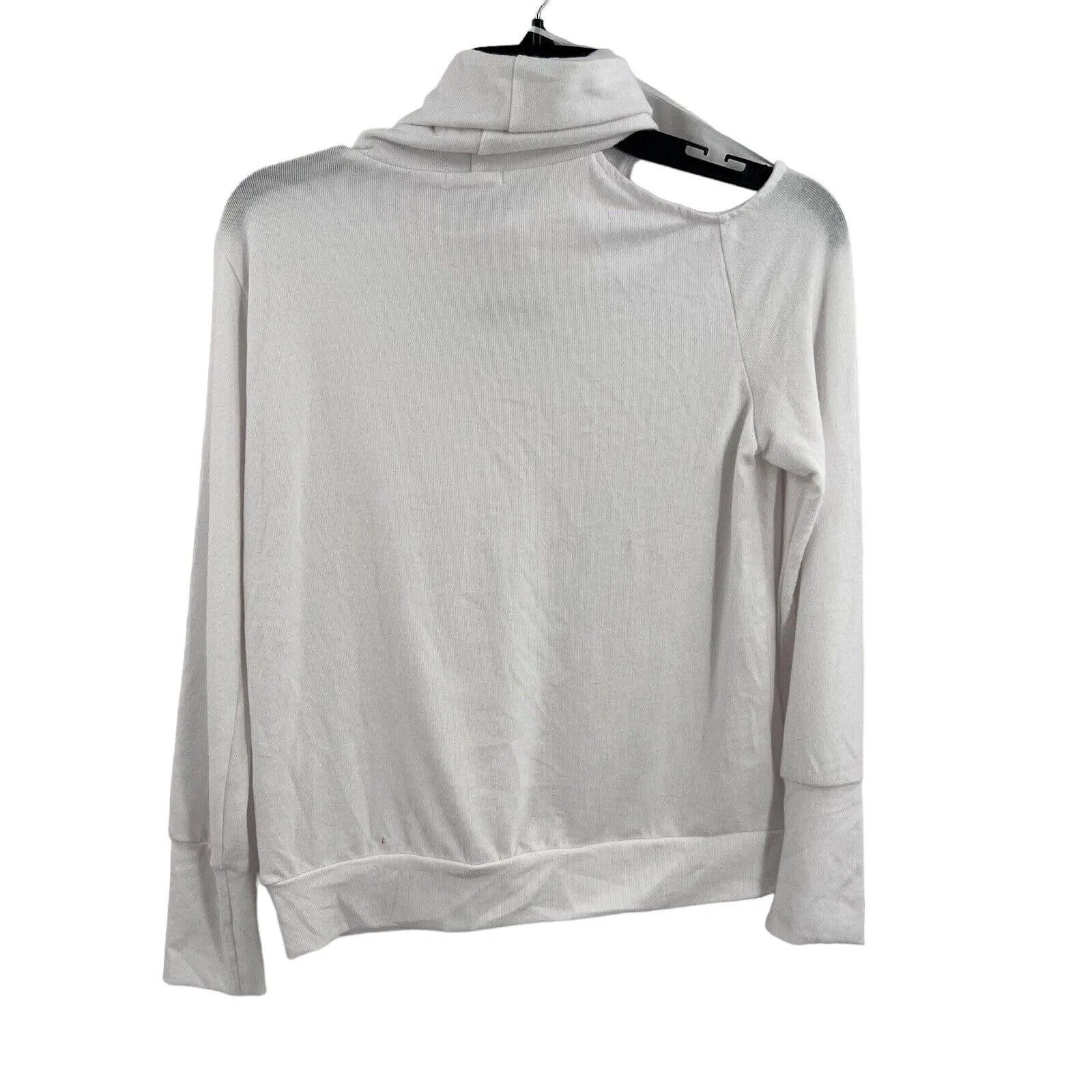 LAMade White Soft Turtleneck Shoulder Cutout Small New‎ - Image 3
