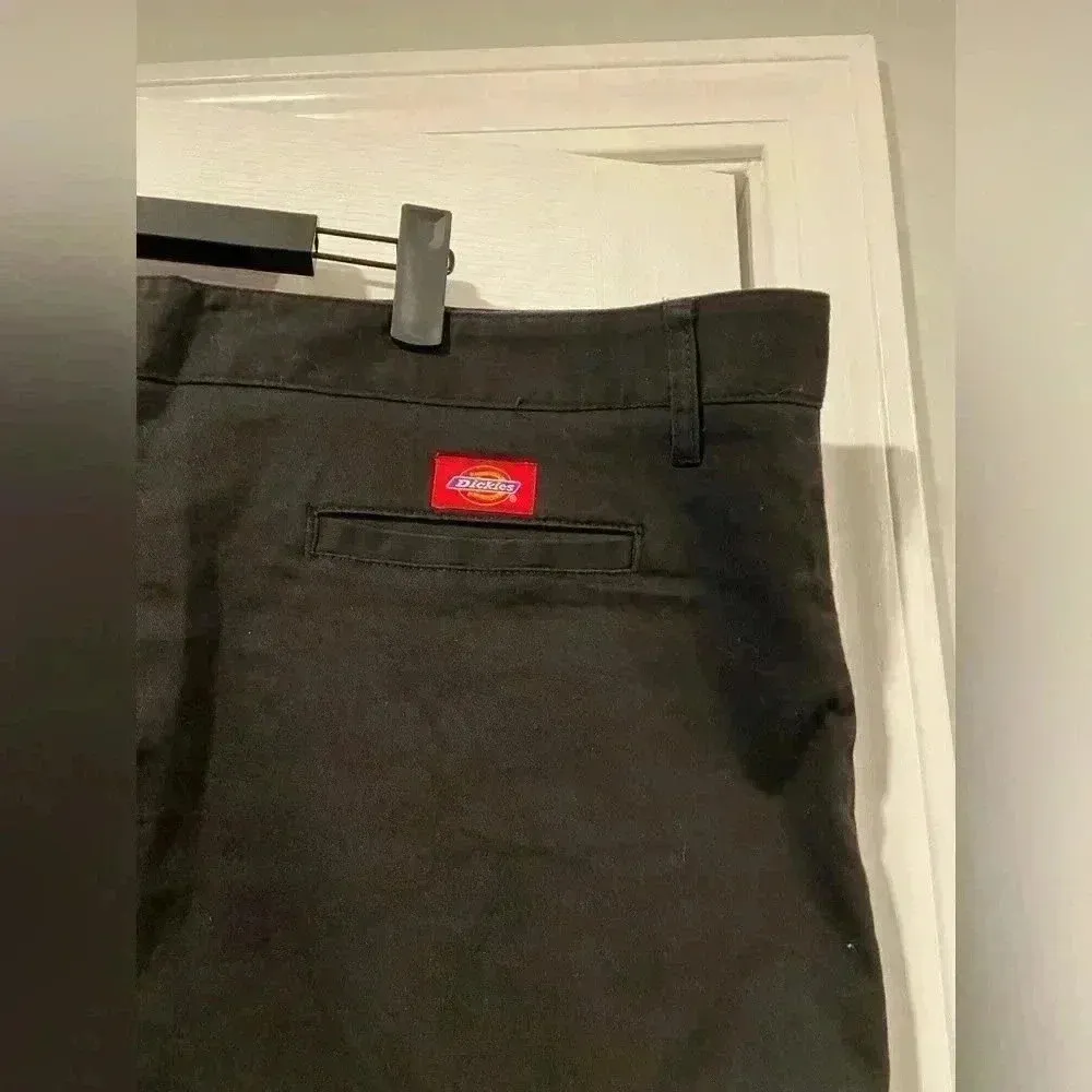 Dickies Black Cotton Spandex Mini Skirt Back Slit Button Front Plus Size 24 - Image 5