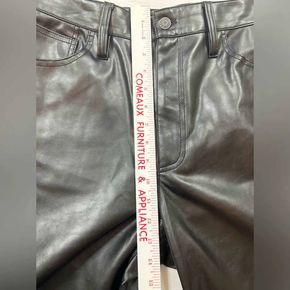 Madewell The Perfect Vintage Straight Leg Pant: Faux Leather Size 31 Black EUC - Image 13