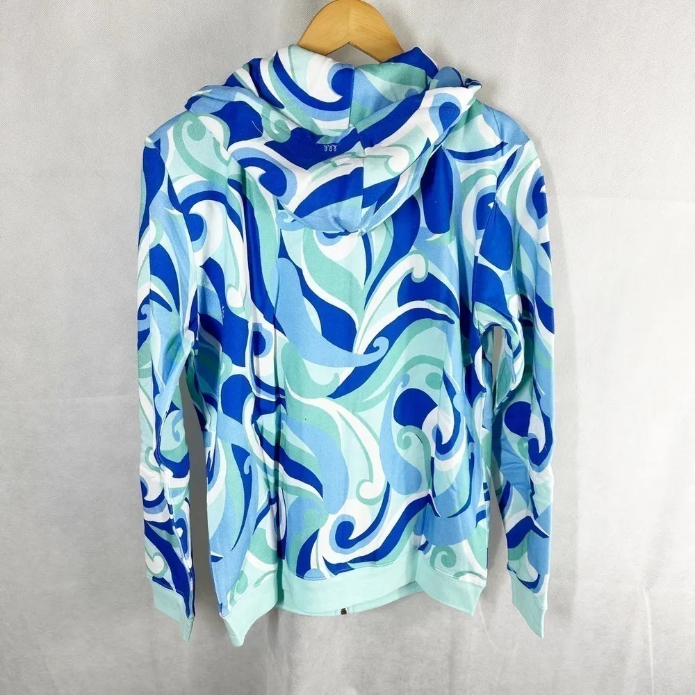 Hill House The Allie Zip Up Sweatshirt Size Small Ocean Kaleidoscope - Image 6