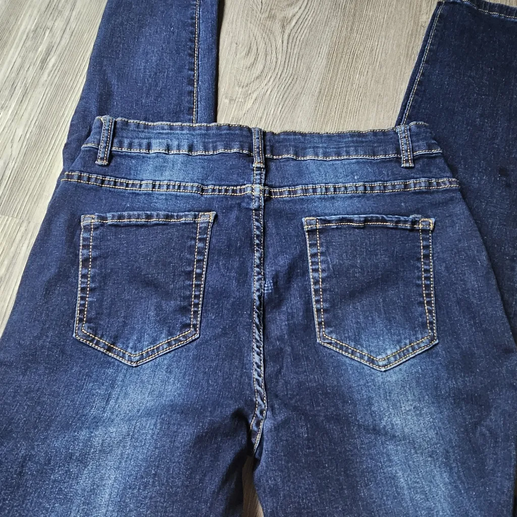 Kunmi Large High Waisted Button Fly Jeans Blue Size 30 - Image 3
