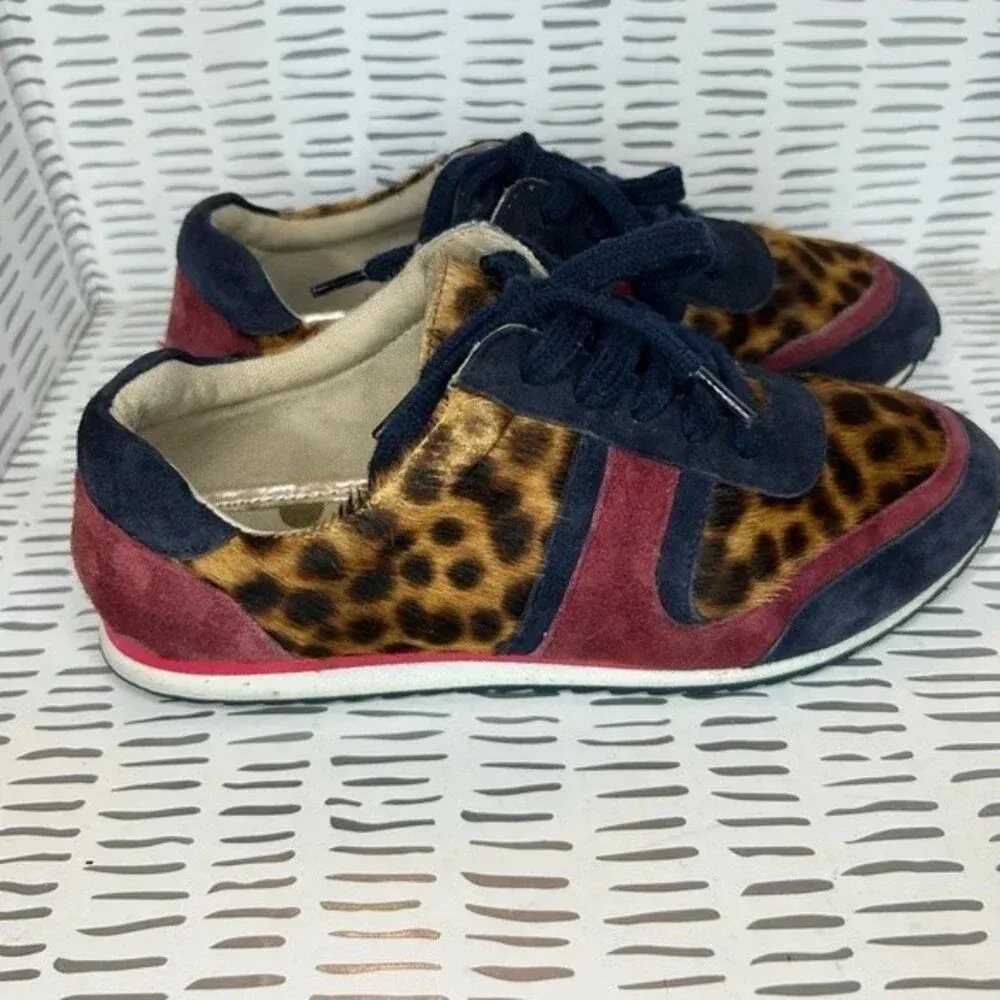 Boden Hotchpotch Leopard Trainers size EU 37‎ / US 6 Blue - Image 4