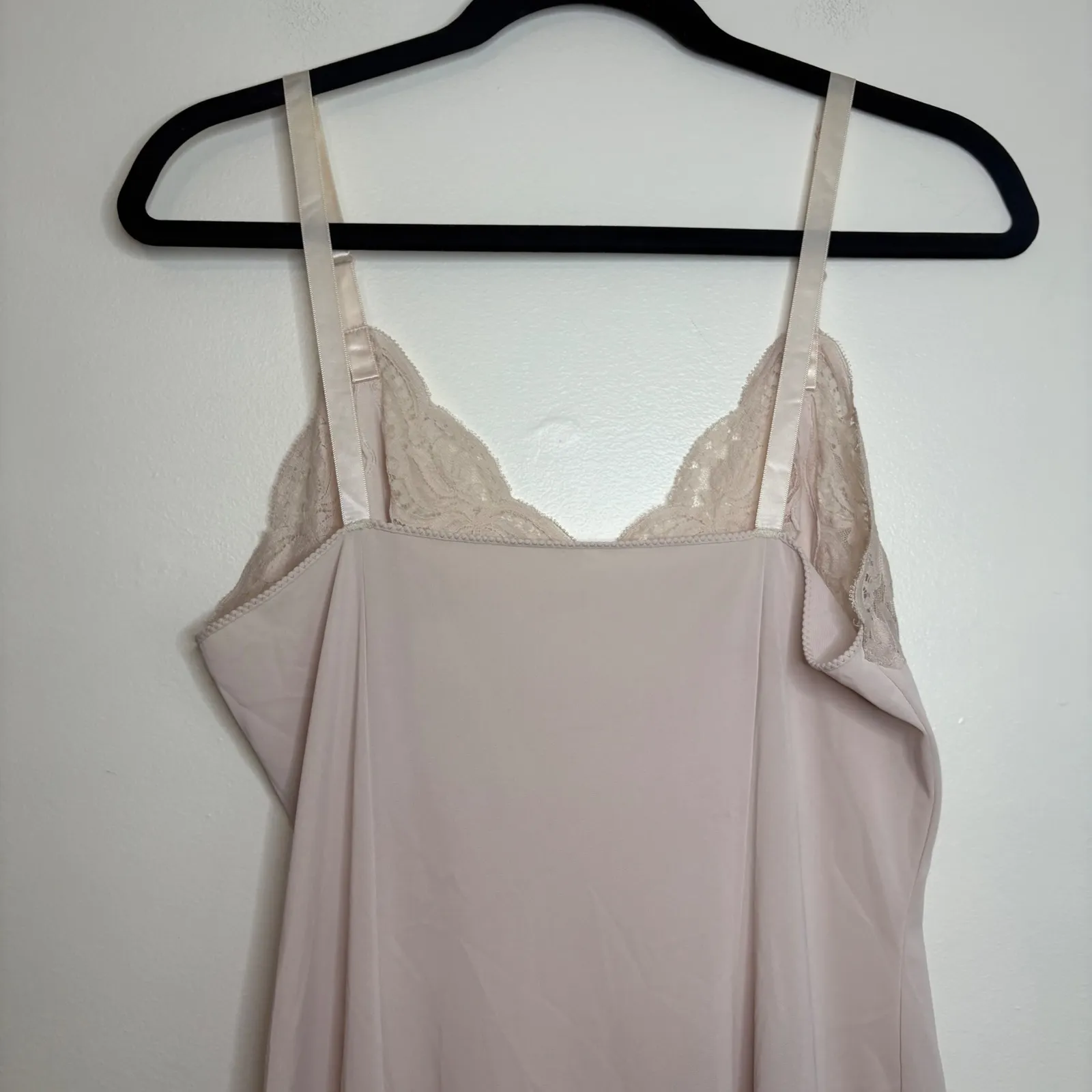 Vintage lace beige slip made in USA‎ bridal Size 36 Tan - Image 5