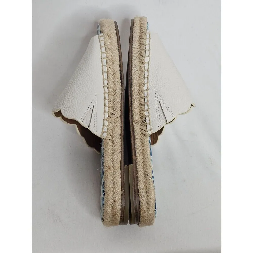 J. McLaughlin Aries White Leather Scalloped Sandals Size 6 - Image 5