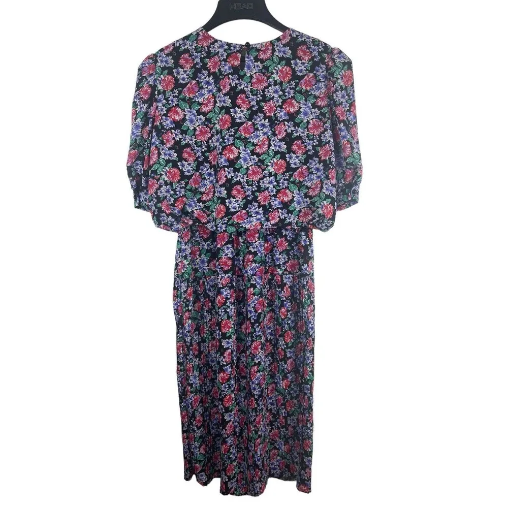 VTG JB too Short Sleeve Blouson Modest Maxi Floral Dress Sz 12 - Image 2