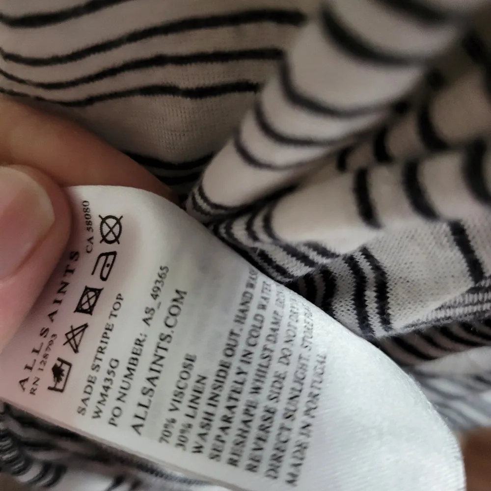 All Saints Sadie striped crop top size medium - Image 8