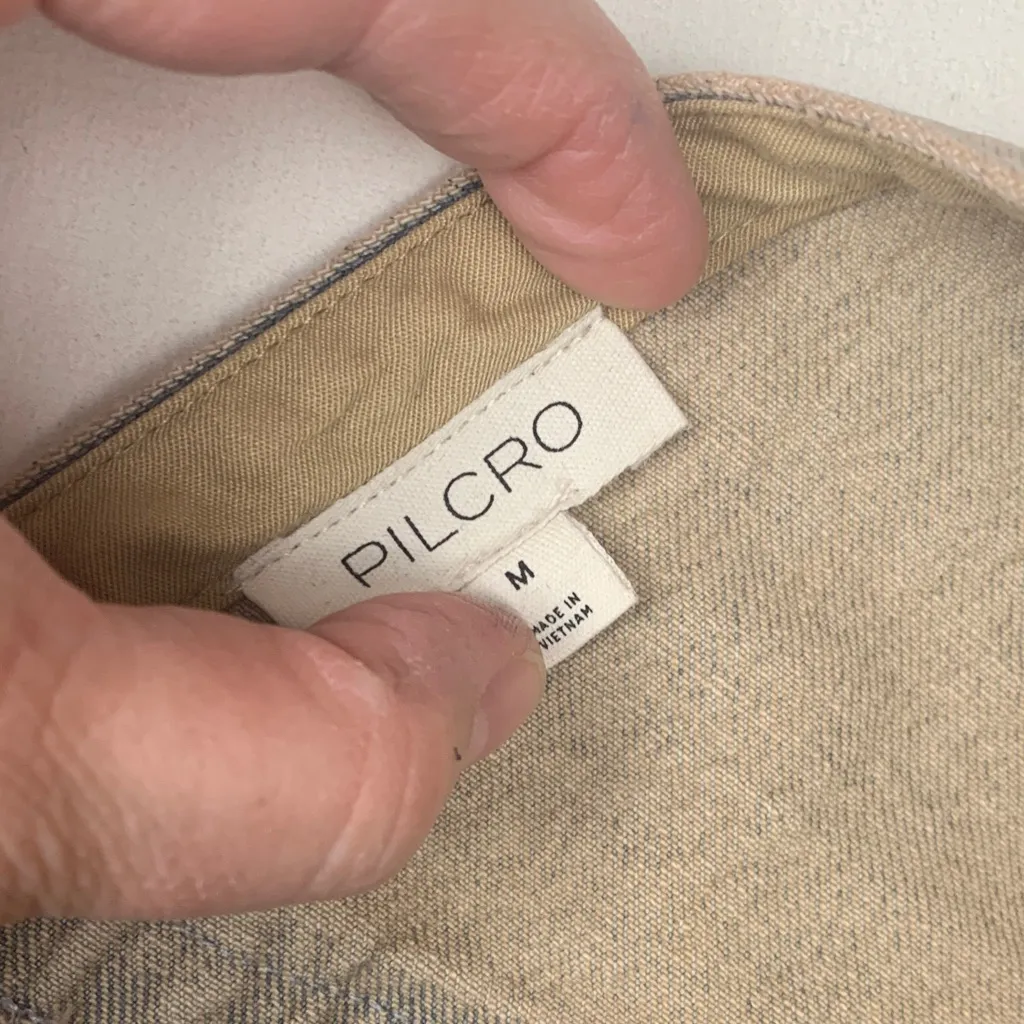 Pilcro size medium denim corset midi dress light wash drop waist - Image 3