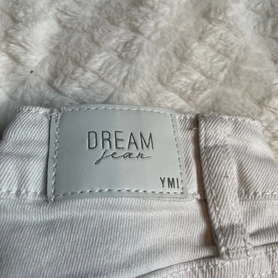 YMI Dream Jeans Ankle High Rise White 1 25‎ Denim Jean Raw Hem - Image 2