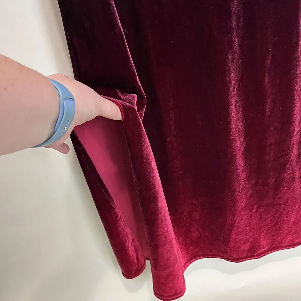 VINTAGE Kathie Lee Maxi Dress Women's Small Sleeveless Slit Burgundy Red Ombre - Image 5