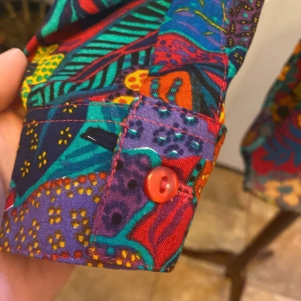 Vintage OLEG CASSINI FLORAL TOP SIZE M - Image 6