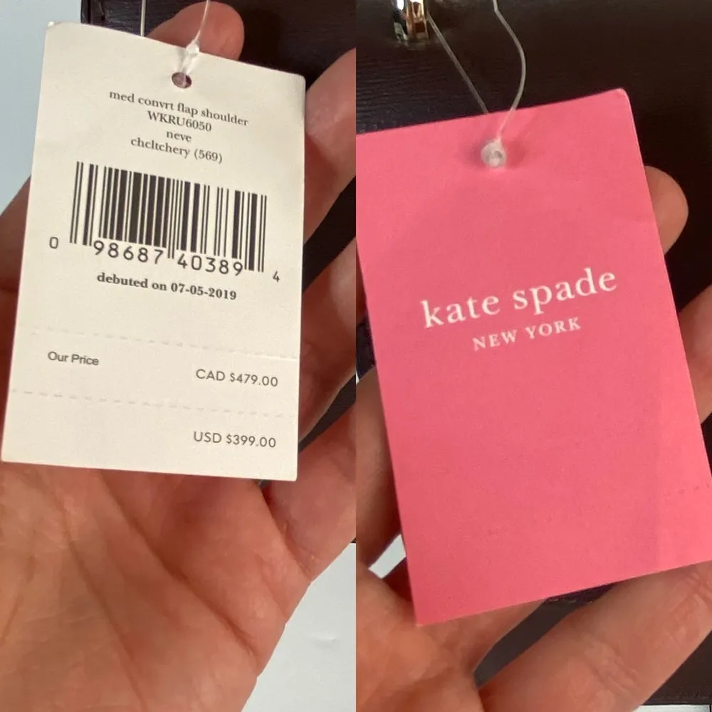 KATE SPADE Neve Convertible Flap Shoulder Bag chocolate cherry red & Olive green - Image 15