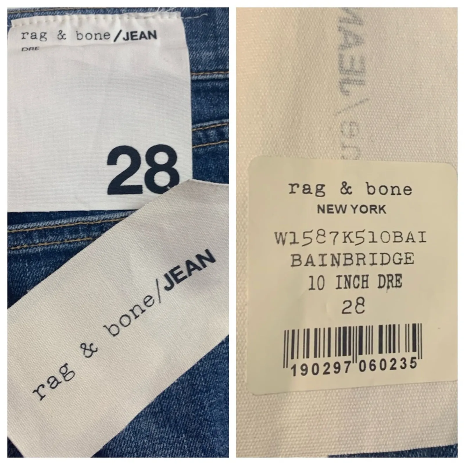 Rag & Bone Jeans 10 Inch DRE Bainbridge Skinny Raw Hem  NEW Women's Size 28 - Image 6