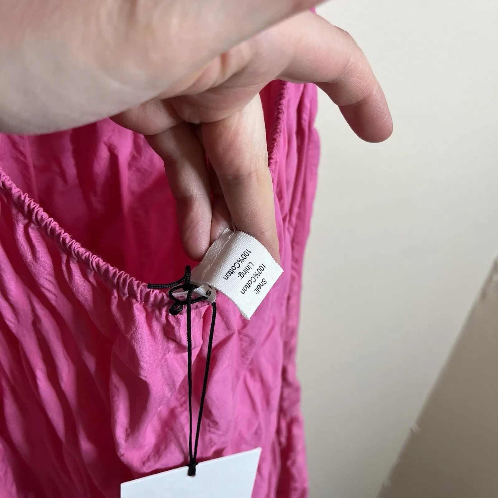 GLAMOROUS dress Hot Pink Tiered Preppy Cottagecore Preppy Bright Puff Sleeve S - Image 8