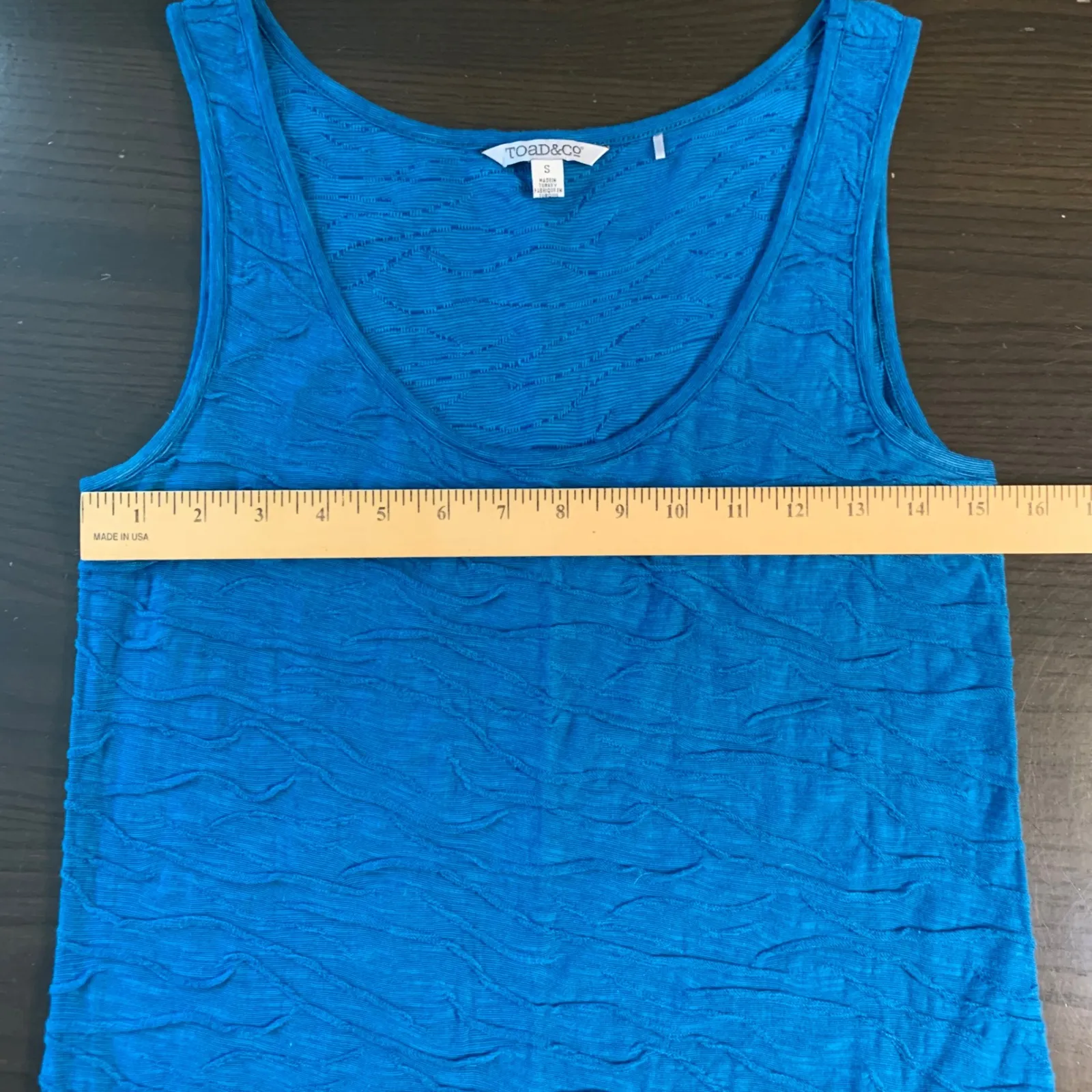 TOAD & CO Turquoise Textured Knit Tank Dress Small Outdoorsy Gorpcore Stretch - Image 5