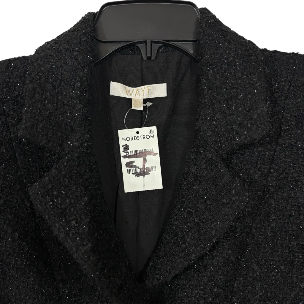 WAYF Callie Metalllic Black textured Tweed Jacket XS - Image 3