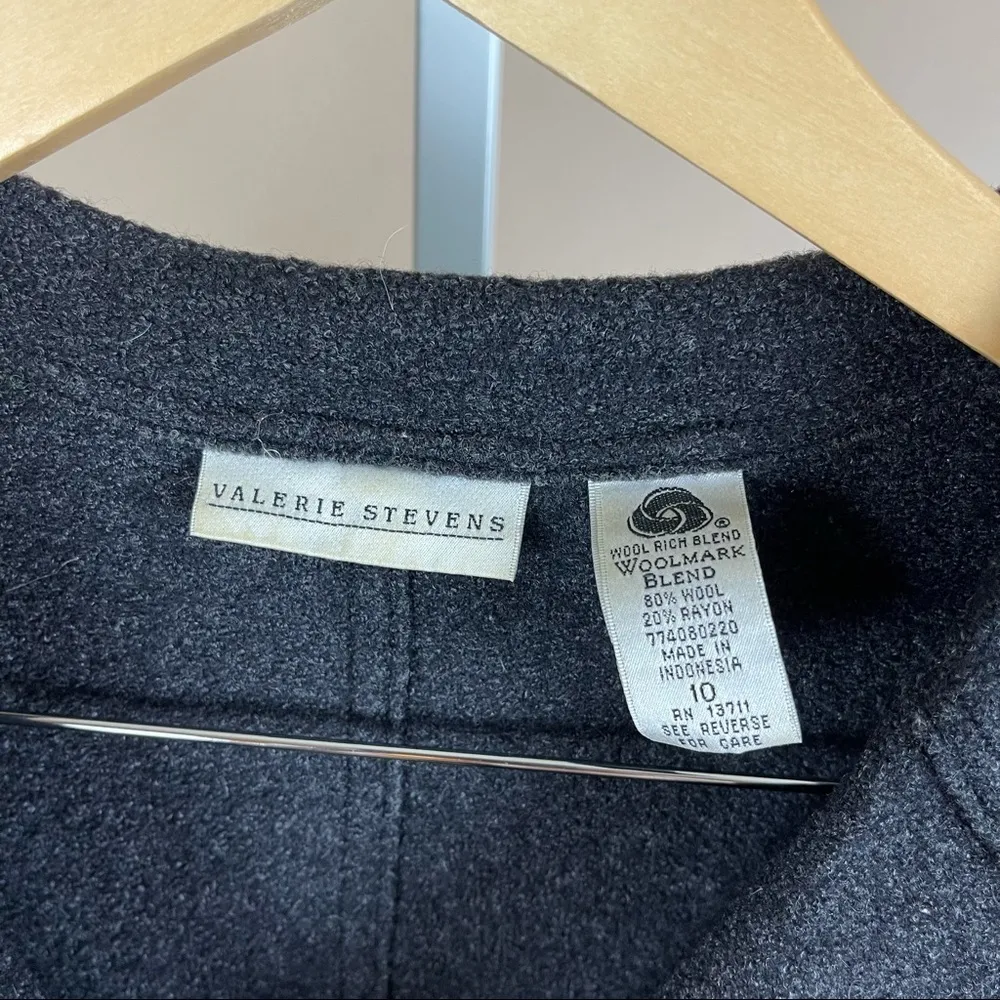Vintage Valerie Steven’s Woolrich Size 10 Wool Blend Sweater Jacket Blazer Gray - Image 4