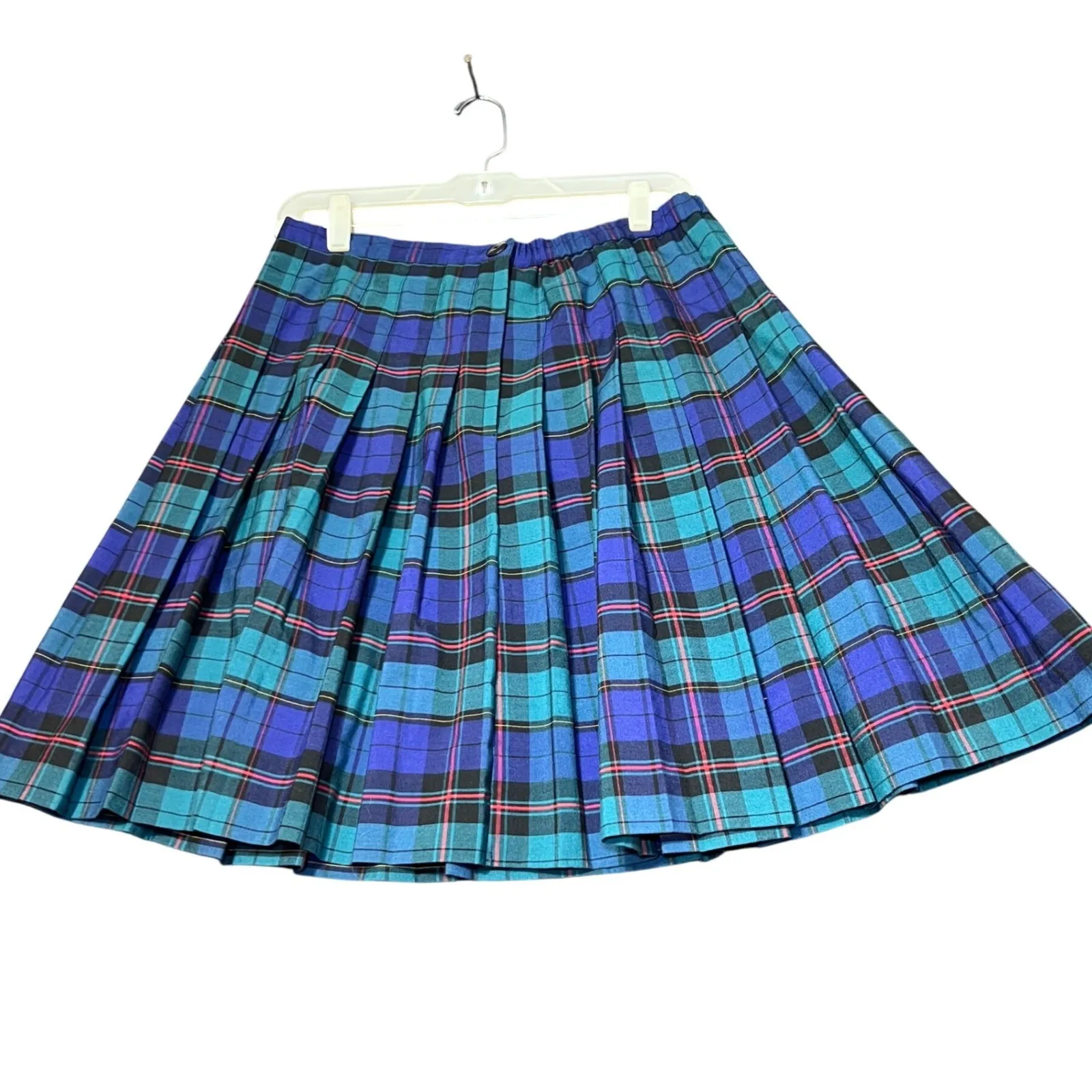 Ruling Class Vintage Plaid Pleated School Uniform Skirt Womens Size Medium Blue - Image 3