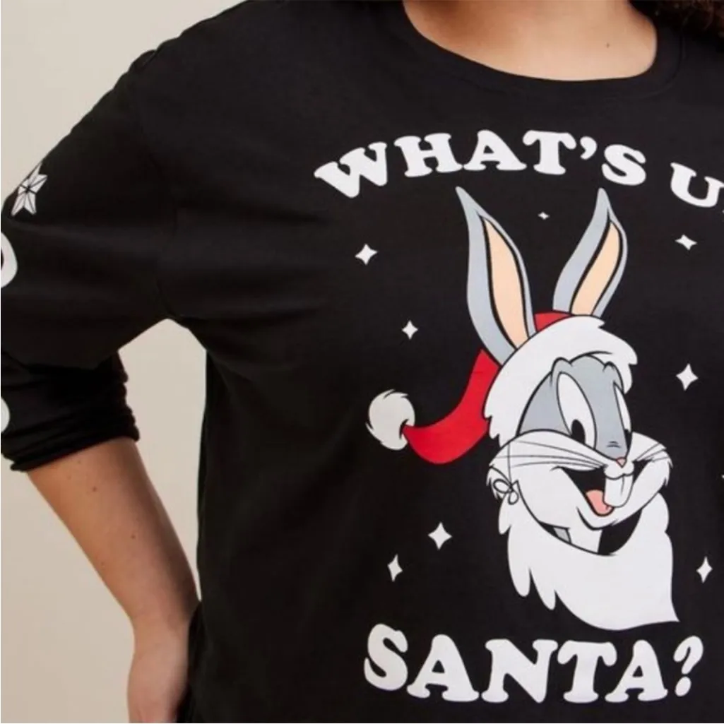 Size 1: Torrid Looney Tunes Bugs Bunny What’s Up Santa Graphic Tee - Image 5