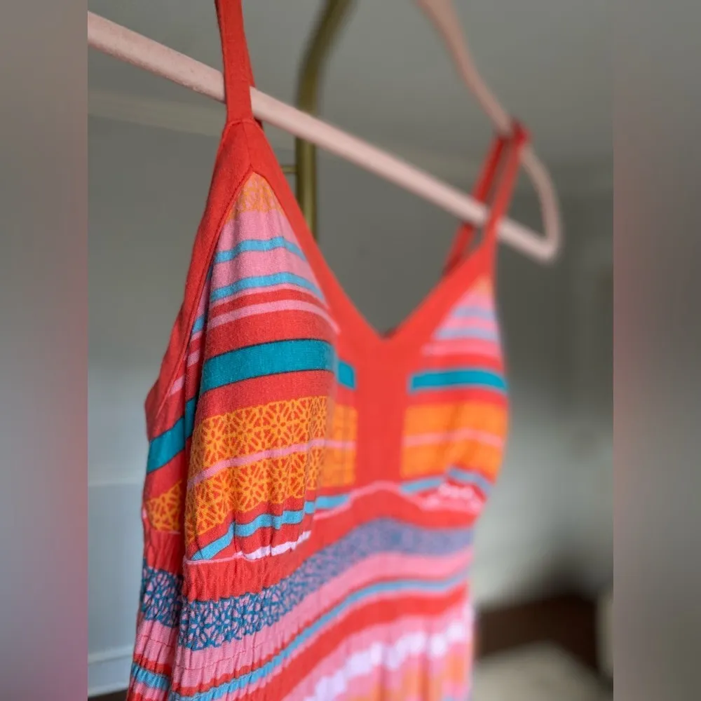 Athleta Striped Smocked Maxi Dress Summer Festival Travel Resortwear Boho Vacay - Image 3