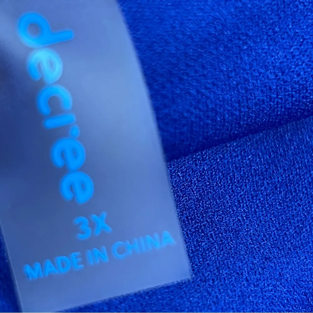 Decree Size 3X High Cut Bikini Bottom Leaf Print White Pink Green Blue - Image 4