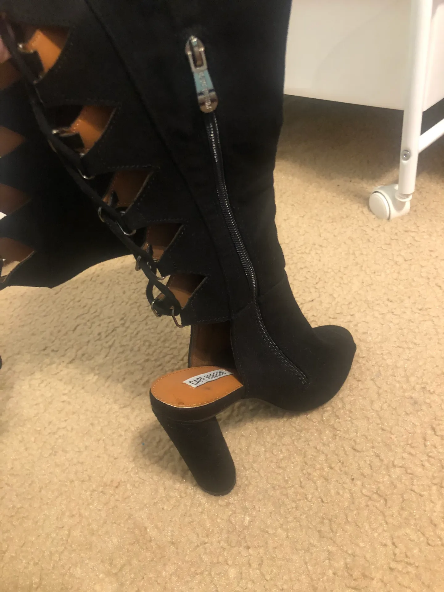 Cape Robbin Peep Toe Over The Knee Heeled Boot - Image 7