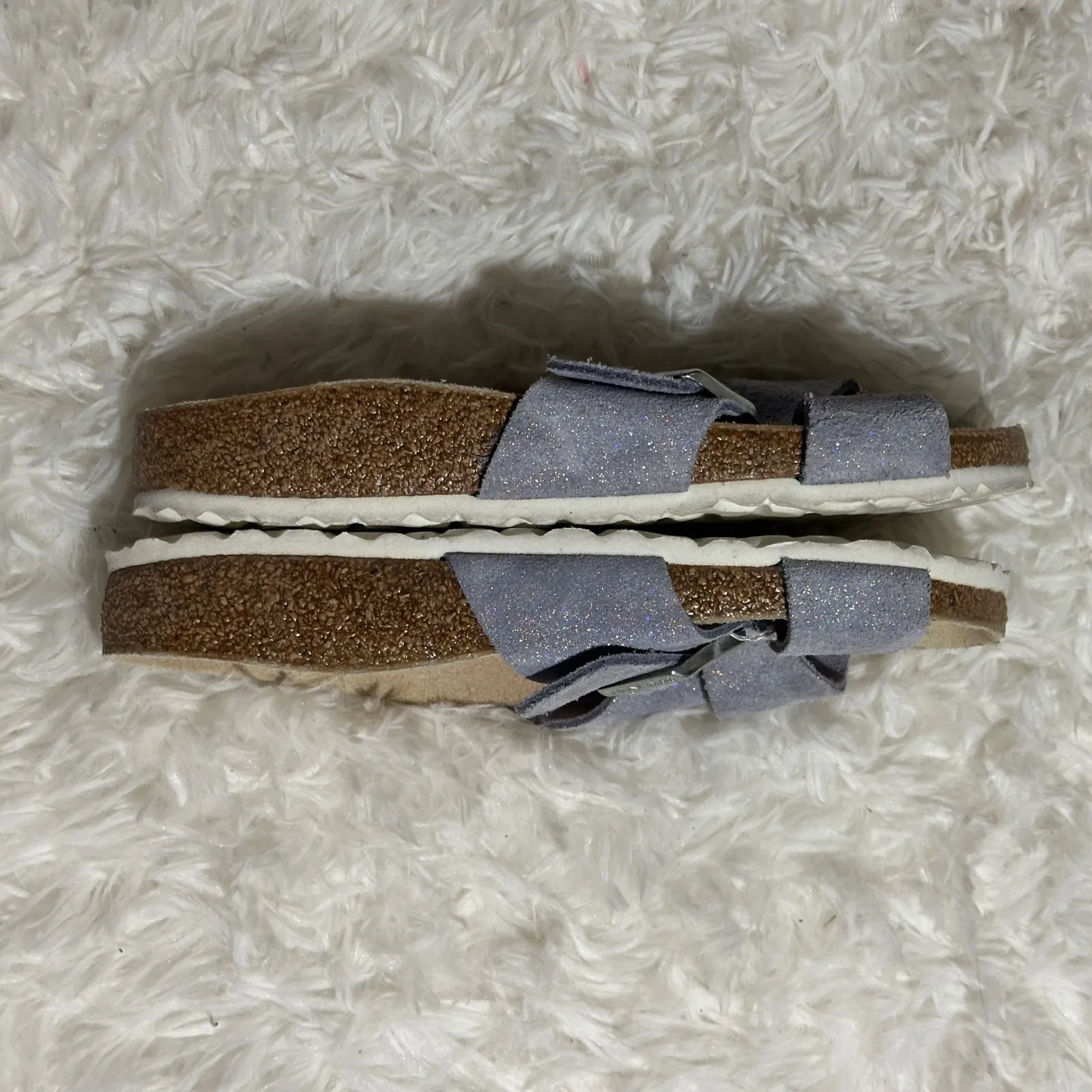 Birkenstock Blue Gray Sparkle Siena Big Buckle Size 36 EU 6 US Women's Slip On - Image 8