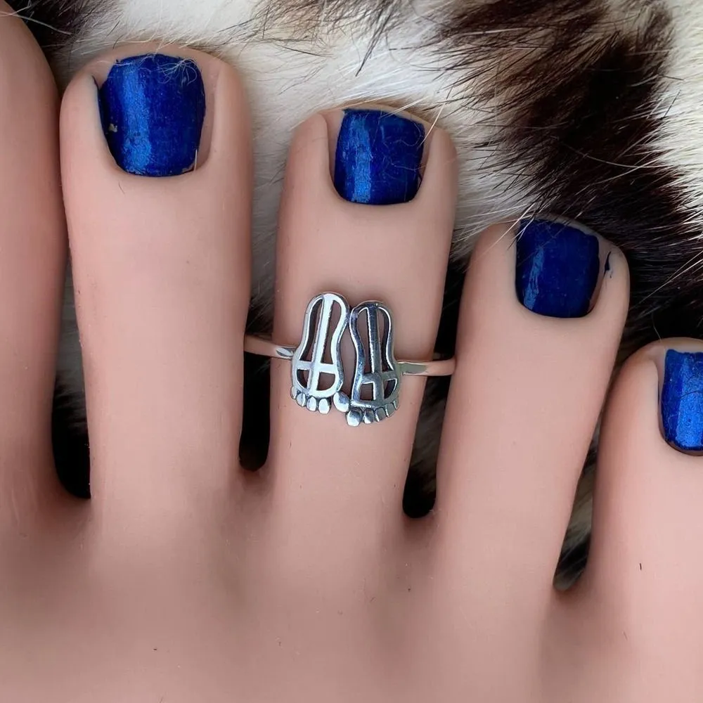 Feet Sterling Silver Toe Ring Silver - Image 2