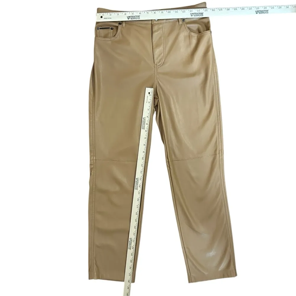 Elie Tahari Women’s‎ Vegan Leather Straight Leg Pants Desert Brown BUTTERY SOFT - Image 4
