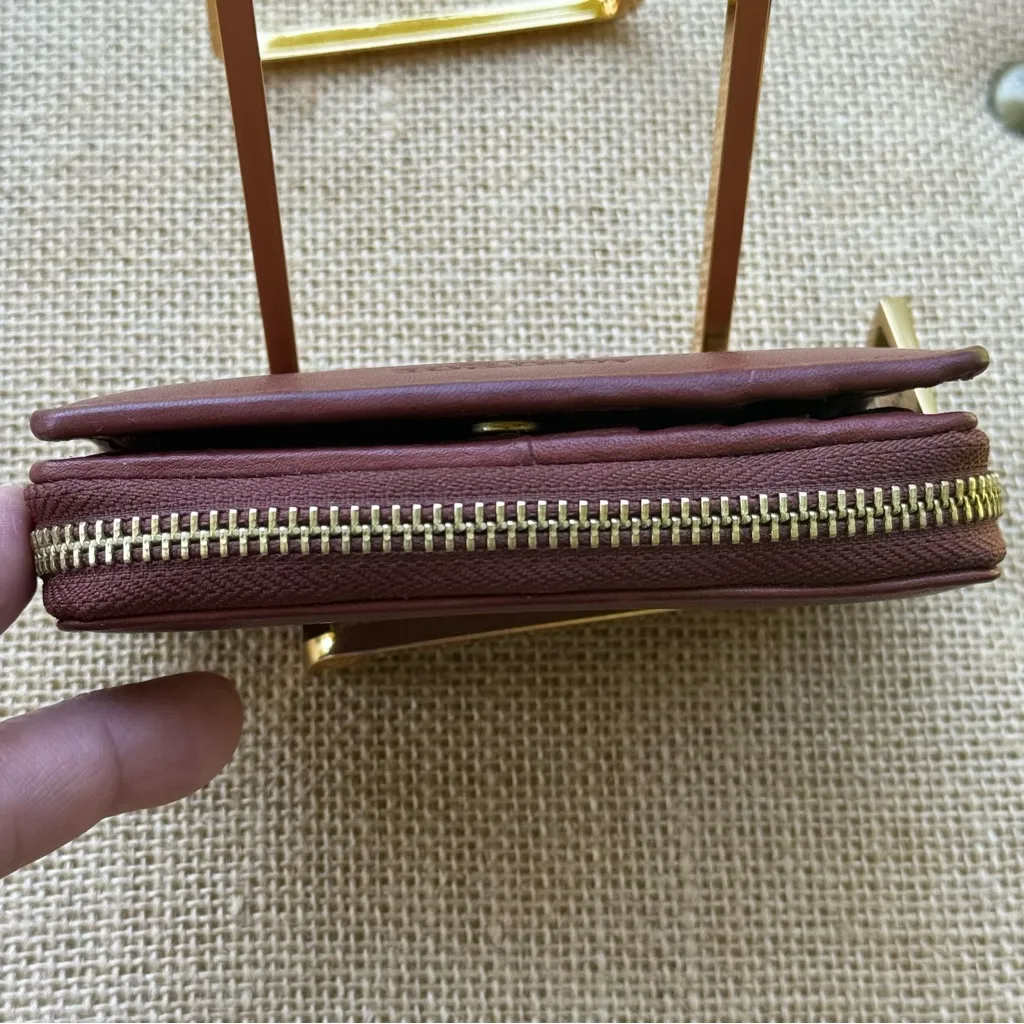 Margot Rich Rusty Red Leather Card Holder Brown - Image 3