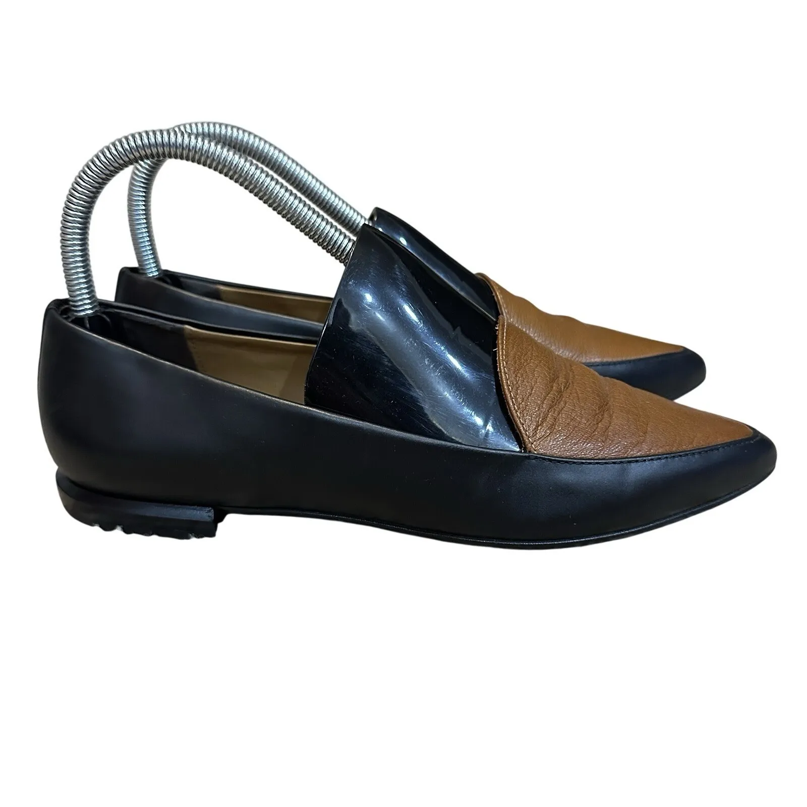 Everlane The Modern Point Black Brown Leather Loafers Flats Shoes ITALY Womens 7 - Image 2