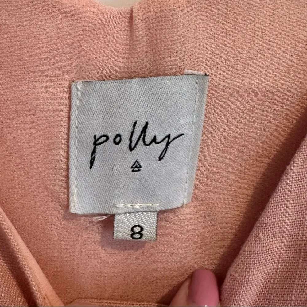 Princess Polly Pink Wide Leg Sleeveless Jumpsuit Cotton Size US 4 V-Neck - Image 3