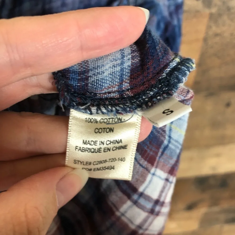 Cloth & stone Button Up plaid‎ Top - Image 4